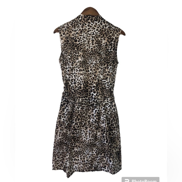 Chico’s Sleeveless Leopard Print Tie Waist Dress Size 1 (M/8) - Picture 3 of 8